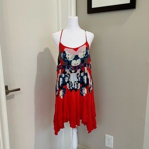 Selling a red/multicolor size XS Free People dress